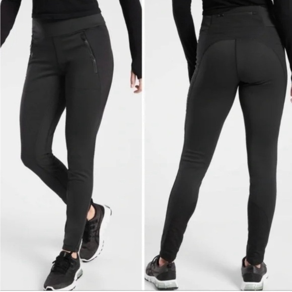 ATHLETA Peak Hybrid Fleece Tight‎ Black Small - Picture 1 of 14